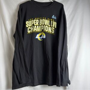 Los Angeles Rams Super Bowl LVI Champions Long Sleeve T-Shirt Black 2XL Shirt